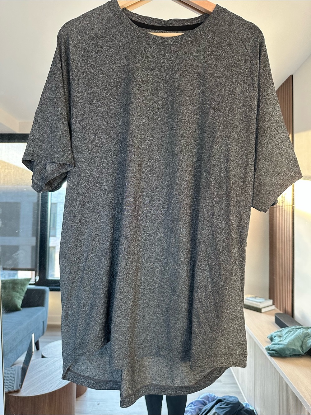 Lululemon Drysense Men's Heather Gray Short-Sleeve Crewneck Shirt